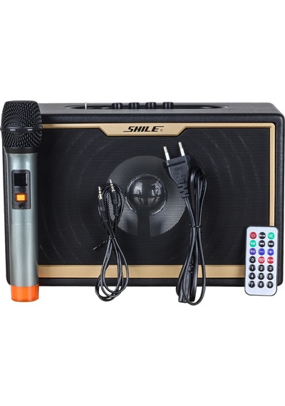 Shile Sd-1 Portatif Hoparlör El Mikrofonlu Usb Sd Kart Bluetooth Seyyar Anfi Taşınabilir Hoparlör