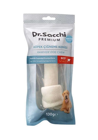 Dr.sacchi Premium Sığır Etli Sığır Derisi Genişletilmiş Düğüm Kemik Tahılsız Köpek Ödülü 7-8 1'li 130 Gr