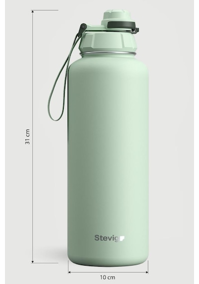 Stevig 1 Hand Leak-proof Sızdırmaz Çelik Termos 1500 Ml Smoke Green St-256 Yeşil