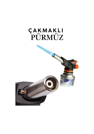 Çakmaklı Pürmüz Dmx4661 - Kamp Piknik Mutfak Tipi Otomatik Ateş Tutuşturucu Pürmüz Başlık + 1 Kartuş Sarı Sarı