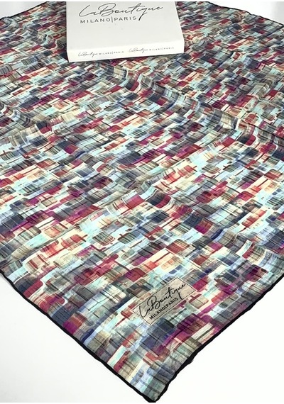 La Boutique Yaz Serinliği Güz Eşarp - 90 X 90 -2618asm Lacivert-su Yeşili