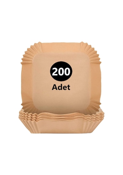 TP Company 200 Adet Airfryer Pişirme Kağıdı Kare Tabak Model Yağlı Kağıt