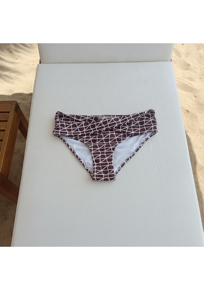 Bonbon Kadın Plaj Giyim Kahverengi Desenli Bikini Alt Bb2581 Çok Renkli