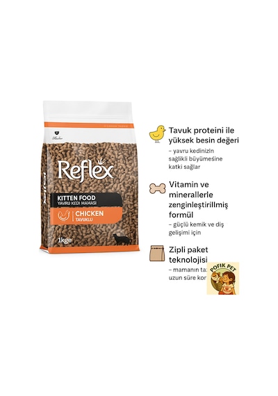 Reflex Kitten Tavuklu Yavru Kedi Maması 1 Kg X 2 Adet Toplam 2 Kg 2 Li Fırsat Paketi