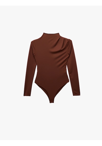 Koton Slim Fit Uzun Kollu Drape Detaylı Hafif Dik Yaka Bodysuit Kahverengi 7wak80008ek Kahve Koton Slim Fit Uzun Kollu Drape Detaylı Hafif Dik Yaka Bodysuit Kahverengi 7wak80008ek Kahve