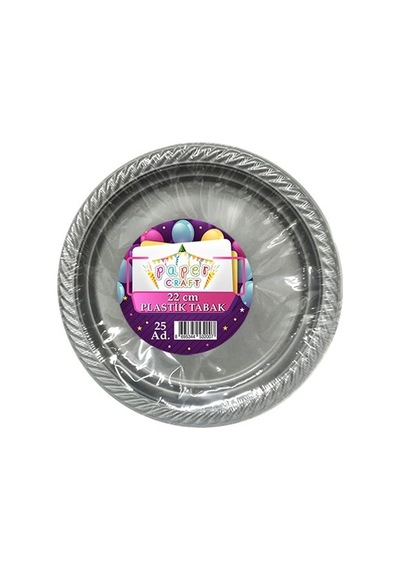25'li Plastik Tabak Silver - Parti Tabağı