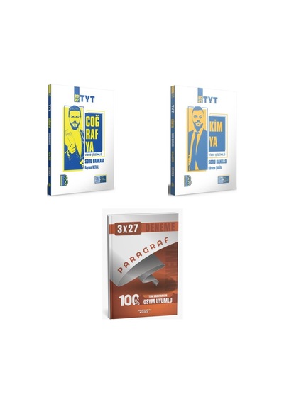 2027 2027 Benim Hocam Tyt Coğrafya + Kimya Soru + Anla Kazan Paragraf Deneme 3'lü Set