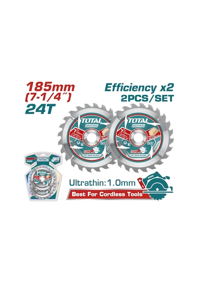 Total Daire Testere Yedek Bıçak 185 Mm 2 Li Tac2331853