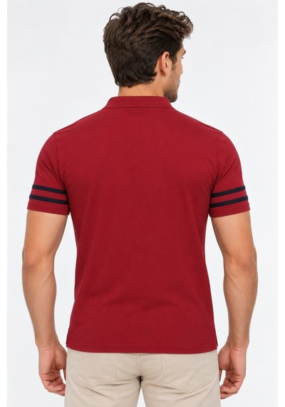 T9585 Dewberry Erkek T-shırt-bordo Optik