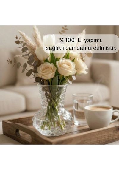 Selen Concept Bubble Model Küçük Boy Vazo Şeffaf