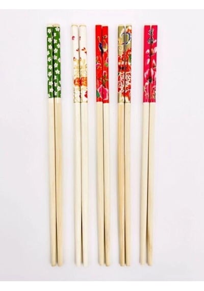 Bambu Chopstick Çubuk Yemek Çubuğu Yıkanabilir Tekrar Kullanılabilir 3 Çift- 6 Adet Ahşap - Şeffaf