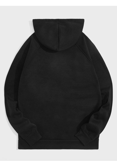 Unisex Super Baskılı Kapüşonlu Sweatshirt Beyaz Siyah