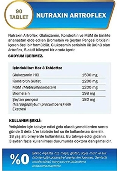 Nutraxin Nutraxın Artroflex 90 Tablet 1 Paket 1 X 90 Tabletten