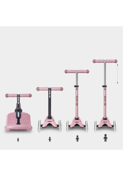 Micro Mini 6 İn 1 Deluxe Rock And Go Led Scooter Dusty Rose Pembe