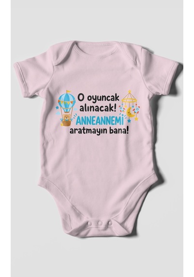 Morivokids Anneanneye Özel Kısa Kollu Bebek Body %100 Pamuk Zbn285-kk Bebe Pembe