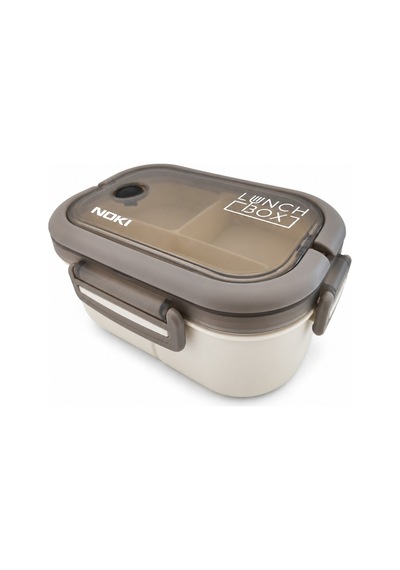 Noki Luxury Plastik Lunch Box Gri Beyaz
