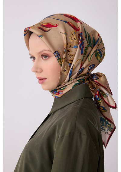 Belli Twill İpek Eşarp Vizon Kırmızı
