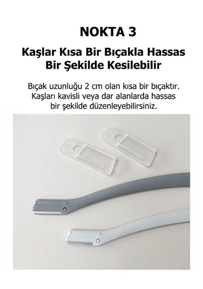 Kaş Yüz Usturası Kapalı Gri Renk Kaş Alma Ve Düzenleyici Tek Çift Katlama Ve Düz Jilet 3'lü Set Gray