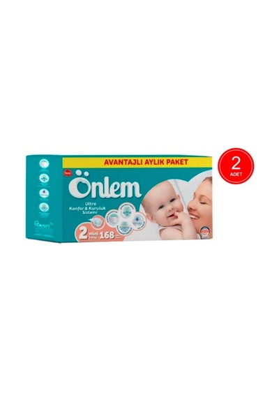 Önlem Bebek Bezi 2 Numara Mini Avantajlı Aylık Paket 168 Adet
