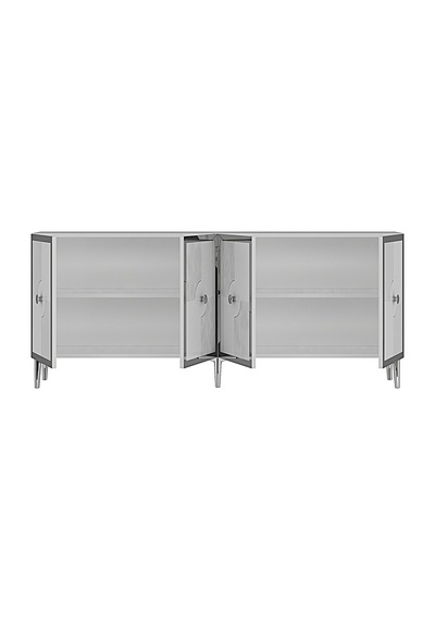 Ka1811bs Pega Konsol Ve Tv Sehpası Beyaz-sılver 180cm Beyaz - Gümüş