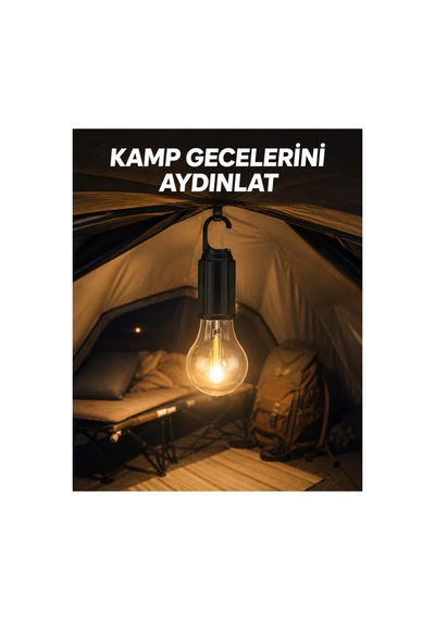 Type-c Şarjlı Led Kamp Lambası Uzun Ömürlü Pil Ve Yüksek Parlaklık Düz Renkli