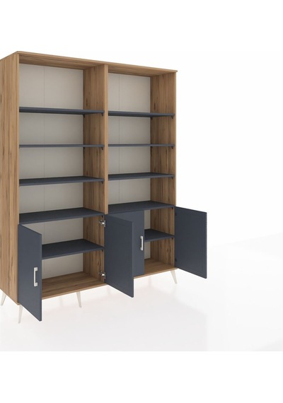 Hyperion Gardrop 10 Raflı 4 Kapaklı 176x44x221 Çam-antrasit Antrasit Hyperion Gardrop 10 Raflı 4 Kapaklı 176x44x221 Çam-antrasit Antrasit