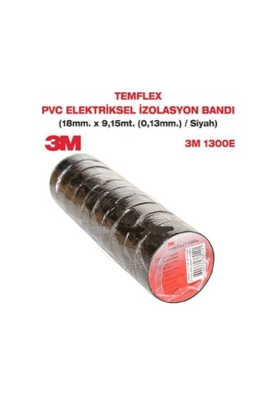 3M Elektrik Bandı 1300E Siyah 10 Adet