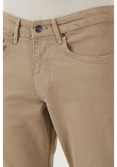 Buratti Pamuklu Comfort Fit Normal Bel Boru Paça Jeans Erkek Kot Pantolon 4412C19Texas Bej