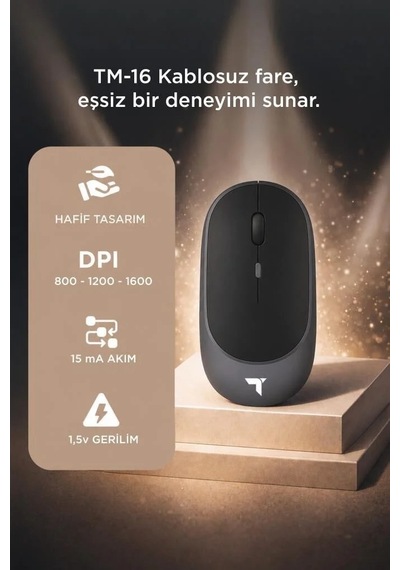 Özel Üretim Tablet Faresi Teknolojik Ürün Mouse Çift Modlu Sessiz Kablosuz Fare Tm16 Gri