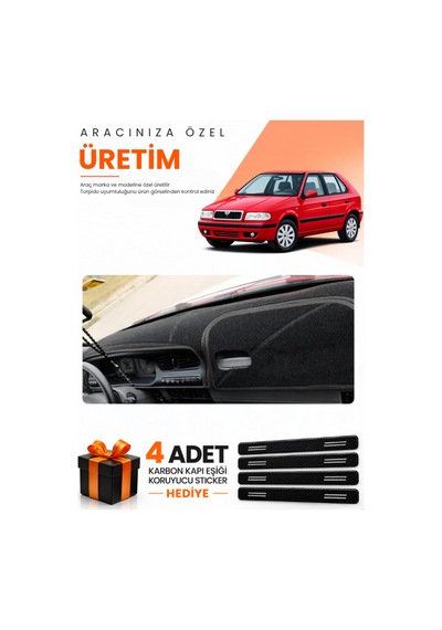 Skoda Felıcıa 1994-2001 Uyumlu Torpido Koruma Örtüsü Oto Kılıfı - Siyah