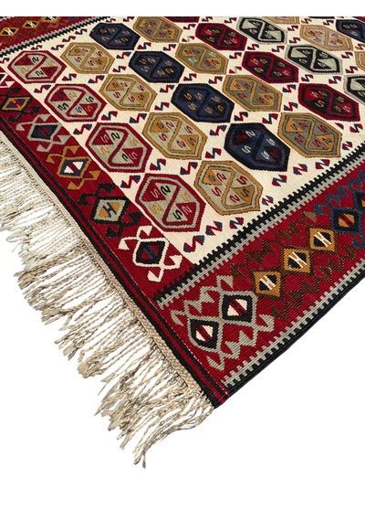El Dokuma Sıfır Van Kilimi 125x230 Renkli Kök Boya Yolluk Kilim