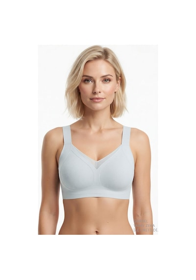 Cottonill Seamless Bra - Elvora Lazer Kesim Rib Dokulu Tül Detaylı Balensiz Kadın Sütyen 3'lü Paket-2 Çok Renkli