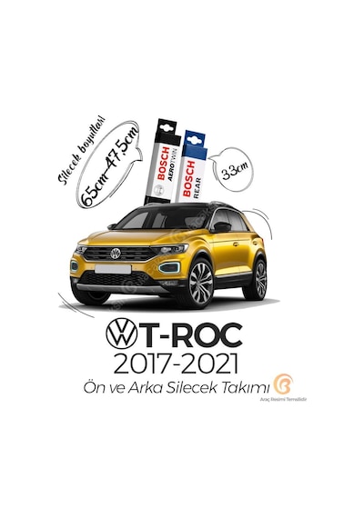 Bosch Aerotwin Volkswagen T-Roc 2017-2021 Ön - Arka Silecek Seti
