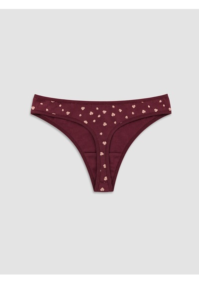 Lcw Dream Bordo Desenli Tanga Külot 3'lü