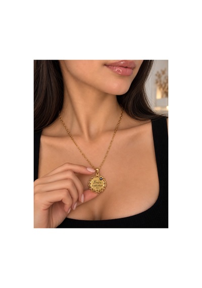 Güneş Modeli Kişiye Özel Tasarlanabilir Çelik Kolye Altın - 933544076 Altın