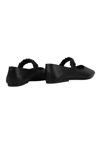 Napa Shoes Kadın Kare Burun Lastkli Bantlı Rahat Taban Babet Ayakkabı Napa-aes19214 Siyah