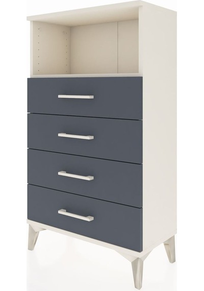 Arges Komodin Tek Raflı 4 Çekmeceli 60x30x106 Aytaşı-antrasit Aytaşı