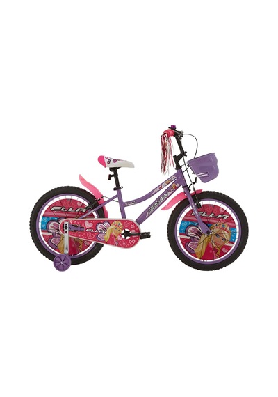 Bisan Ella Kız Çocuk Bisikleti 30 Cm V 20 Jant Lila Beyaz Çok Renkli