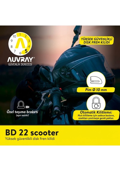 Auvray Disk Kilidi 10 Mm Motosikletiniz İçin
