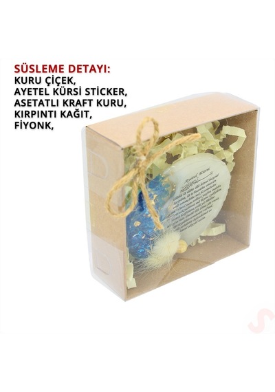 Kutulu Ve Süslü Mavi Taşlı 6,50 Cm Epoksi Magnet - 1 Adet