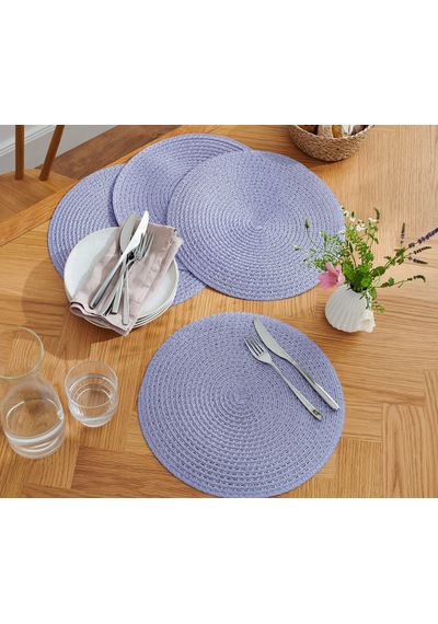Amerikan Servis, 4 Lü Set, Polyester Açık Mavi
