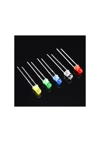 Alkatronik 100 Adet 5mm Led Seti 5 Renk Elektronik Işık Kaynağı Lamba Gösterge Uyarı Sinyali Standart