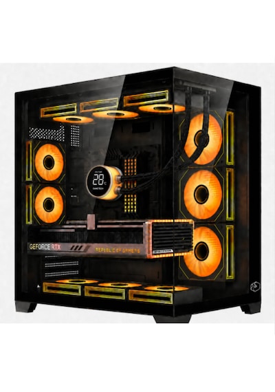 Gametech Prıme Pro 8x120mm Argb Aynalı Fanlı Kumandalı Siyah Bilgisayar Kasas