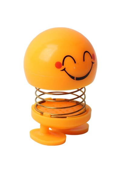 Mutlu Olan Emoji Smile Zıp Zıp Kafa 8 Cm Araba Torpido Süsü Masaüstü Dekoratif Figür Pasta Süsü Emoji