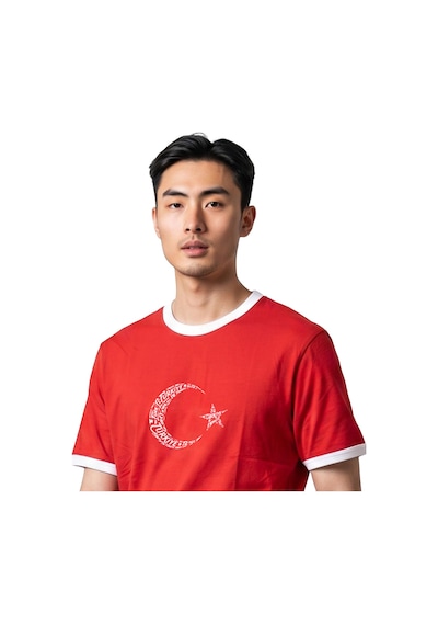 Sportive Türkiye Baskılı Unisex Kırmızı Günlük Stil T-shirt 26du0003-krm