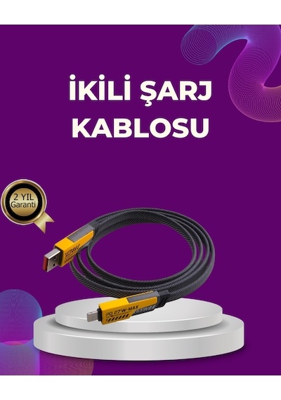 Dayanıklı 4 Ü 1 Arada Çok Fonksiyonlu Hızlı Şarj Veri Kablosu Standart
