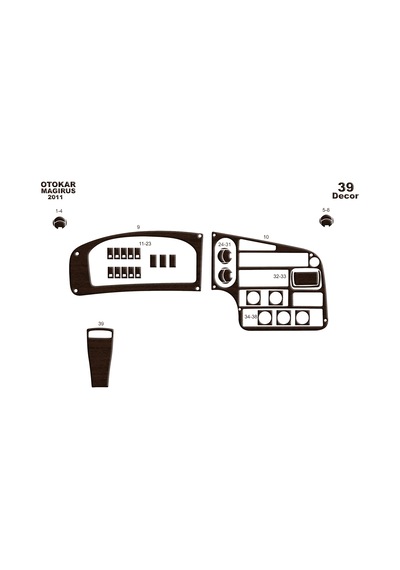 Otokar Magirus Torpido Kaplama 2010 39 Parça Koyu Meşe