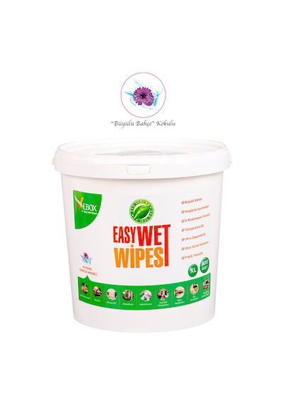 Vebox Easy Wet Wipes Büyülü Bahçe Kokulu Kova Hijyenik Temizlik Mendili XL 300 Adet