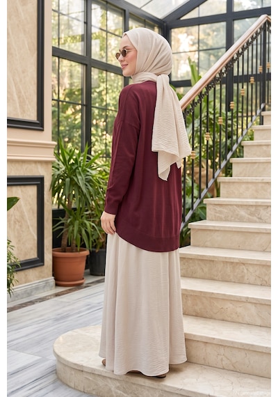 Nuss Basic Triko Rayon Tunik 902 Vişne