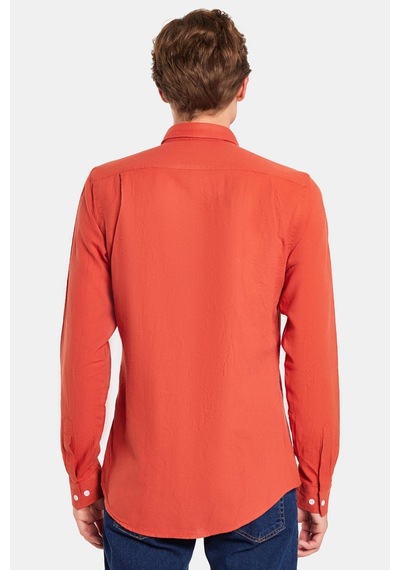 Tudors Erkek Slim Fit Dar Kesim %100 Pamuk Keten Doku Düğmeli Yaka Kiremit Gömlek-32808 Kiremit Tudors Erkek Slim Fit Dar Kesim %100 Pamuk Keten Doku Düğmeli Yaka Kiremit Gömlek-32808 Kiremit